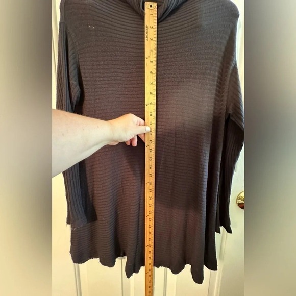 We The Free People Lover Ribbed Black Split Back Ribbed Raw Hem Medium - Picture 11 of 12